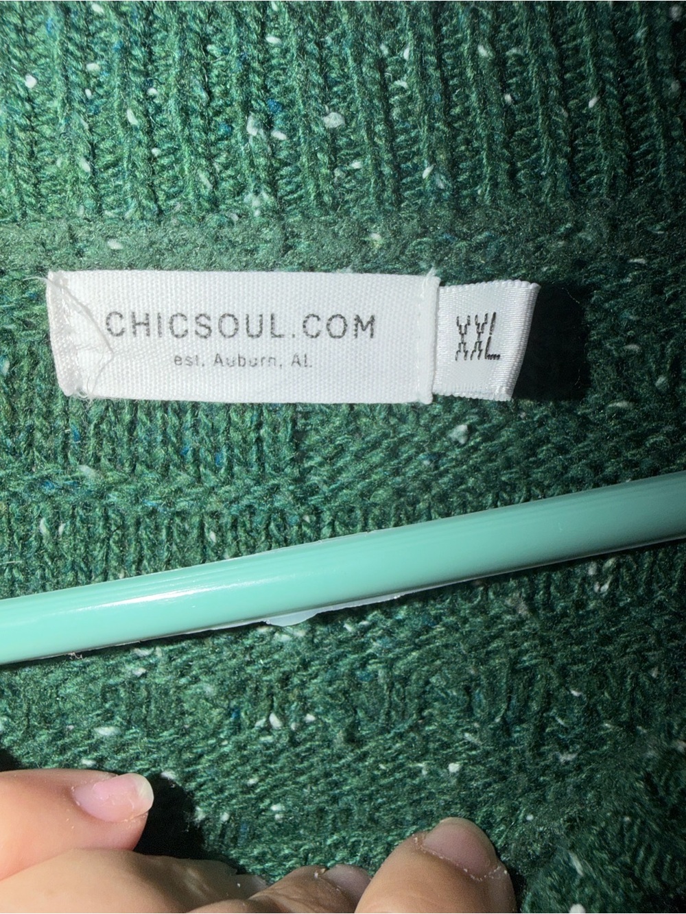 Chic Soul XXL Forest Green Textured Knit Sweater Oversized Fall Cozy Boutique - Picture 5 of 9